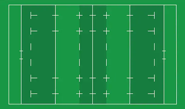 Vector illustration of Rugby field