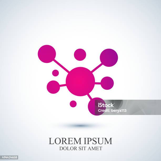 Modern Icon Dna And Molecule Vector Template For Medicine Science Stock Illustration - Download Image Now