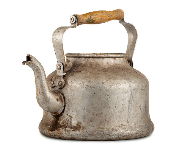 istock Old aluminum kettle with wooden handle 494427468