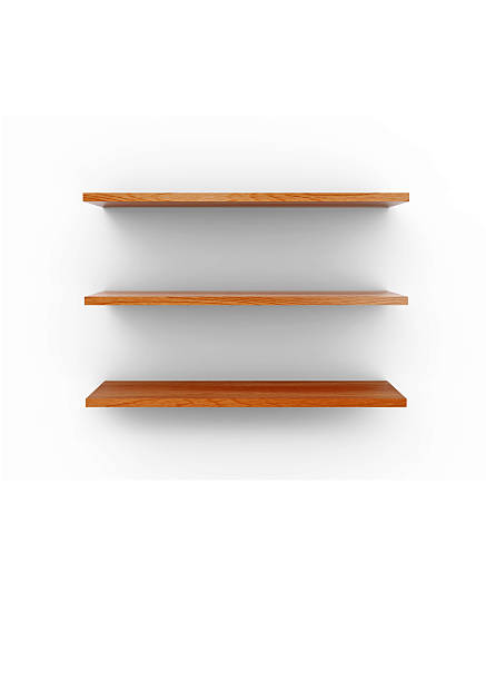 wooden shelf stock photo