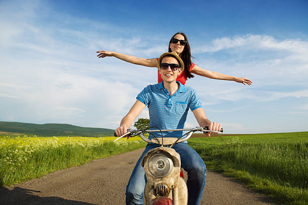 istock Couple on motorbike 494430929
