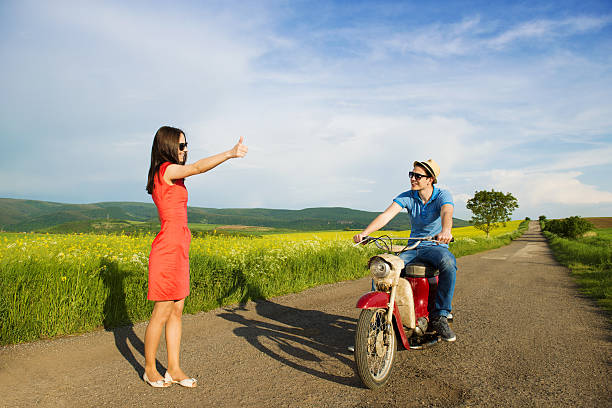 Couple on motorbike