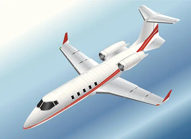 Vector illustration of Detailed Isometric Vector Illustration of a Learjet 60