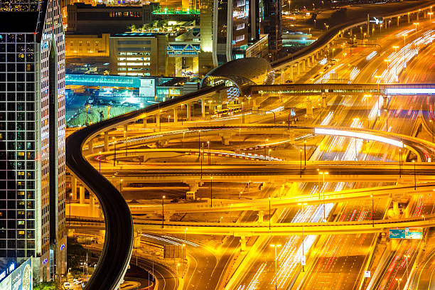 istock Futuristic traffic junction in Dubai, United Arab Emirates 494432009