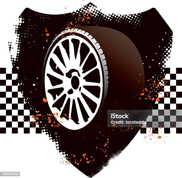 Racing Grungeschild Mit Sport Reifen Stock Vektor Art und mehr Bilder von Am Rand - Am Rand, ClipArt, Eisen