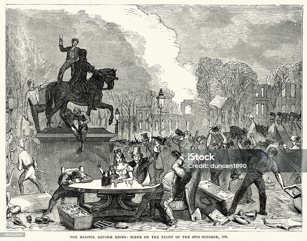 Bristol Reform Aufstände 1831 - Lizenzfrei Bristol - England Stock-Illustration