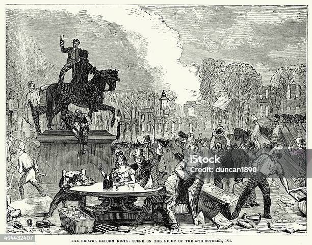 Bristol Reforma Distúrbios 1831 - Arte vetorial de stock e mais imagens de Bristol - Inglaterra - Bristol - Inglaterra, Bristol - Tennessee, História