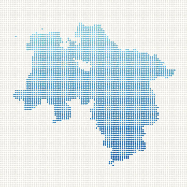 Lower Saxony Map Blue Dot Pattern Abstract dot pattern vector map of Lower Saxony, Germany. Carefully built with little circles. The country dots and background dots are each grouped as a compound path, so you can easily change colors and even use gradients with just a few clicks. File was created in Adobe Illustrator on May 26, 2014. The colors in the .eps-file are ready for print (CMYK). Included files are EPS (v10) and Hi-Res JPG (3000 x 3000 px). lower saxony stock illustrations