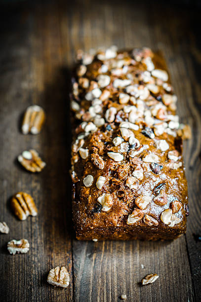 istock Homemade nut cake on wooden background 494432623