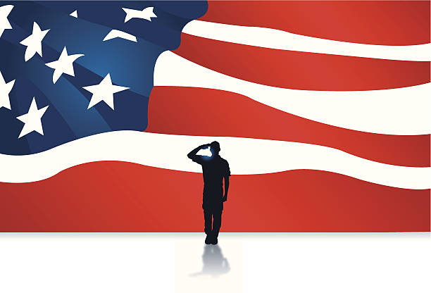 armed forces salute-militärische soldat hintergrund - armed forces us veterans day military saluting stock-grafiken, -clipart, -cartoons und -symbole