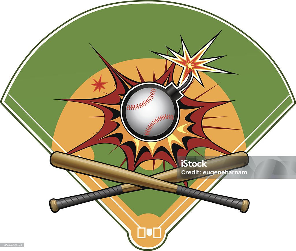 Baseball Script Bomb Baseball Bomb Stock Illustration - Download Image Now - Athlete ...