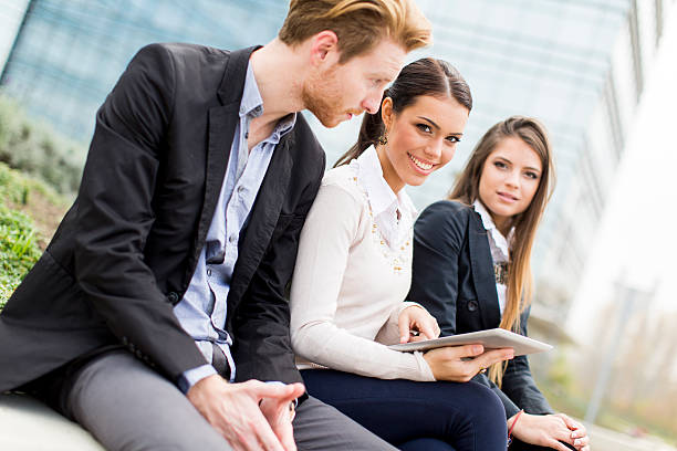 istock Young business people outdoors 494435056