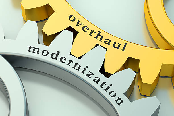 istock Overhaul Modernization concept on the gearwheels 494435146