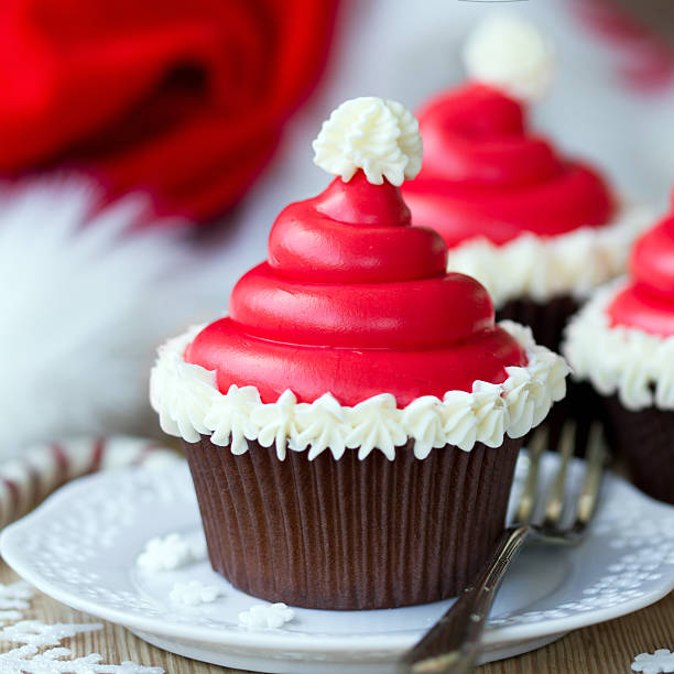 Christmas cupcakes stock photo
