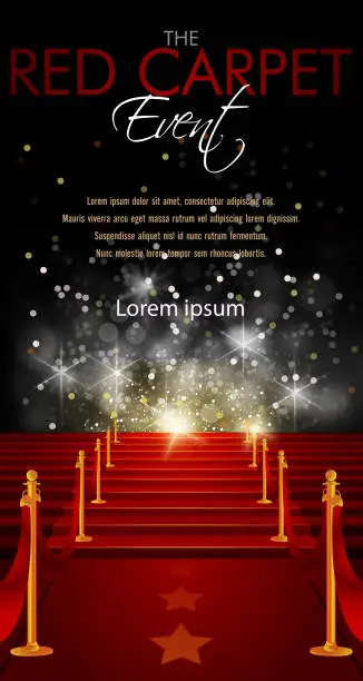 Vector illustration of Red Carpet Background with Copy Space