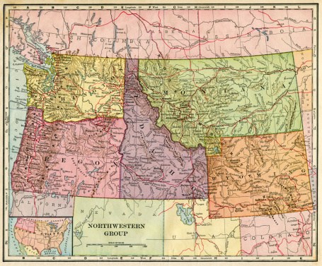 Map of the Northwestern United States from 1896.