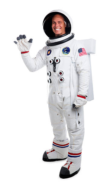 astronauta isolato su bianco di - astronaut space helmet space helmet foto e immagini stock