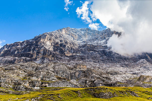 в северном склоне эйгер - aletsch glacier european alps mountain range eiger стоковые фото и изображения