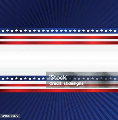 istock Patriotic Background: Red, White, Blue with Stars, Stripes 494438472