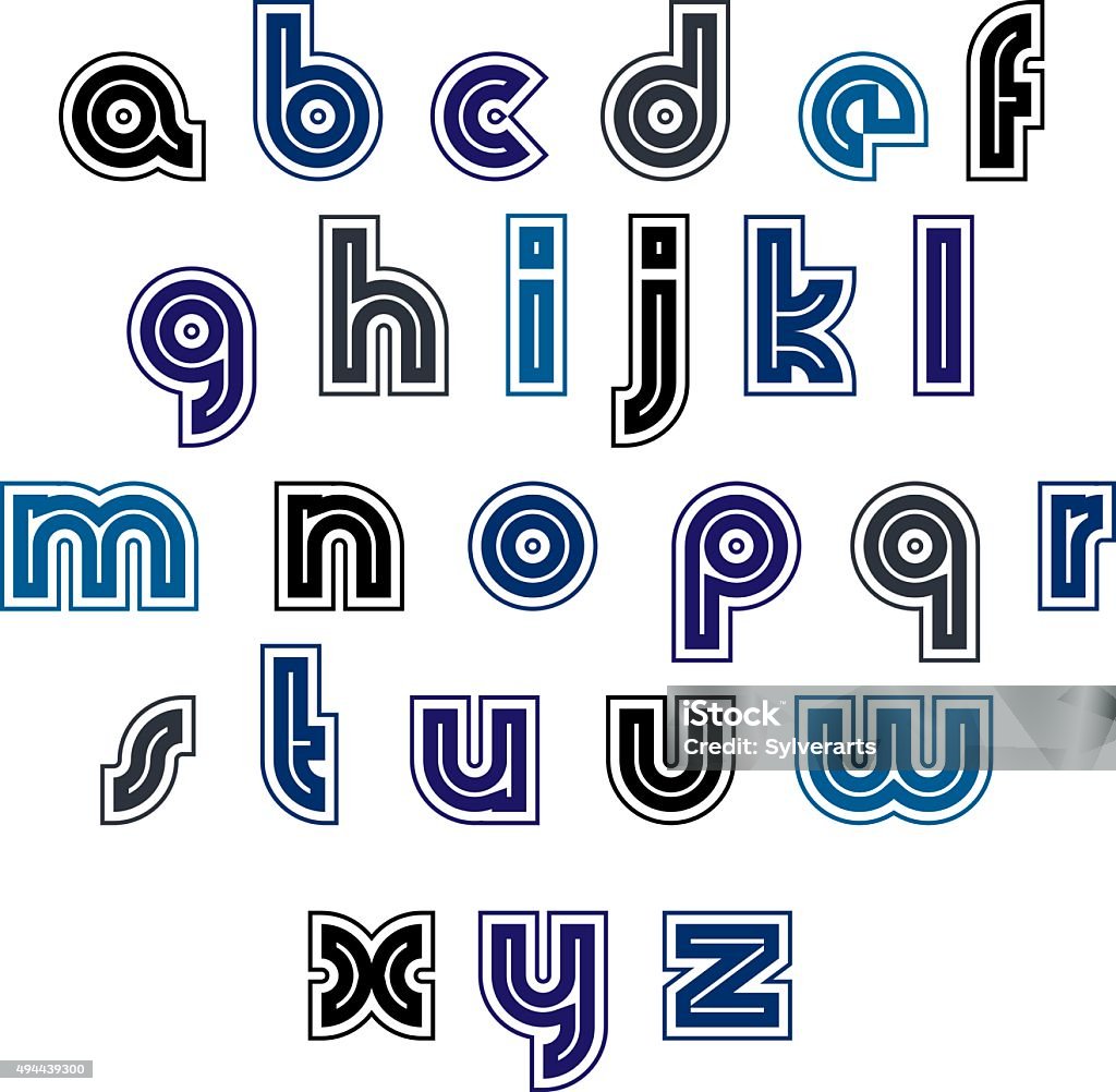 Contrast Lettering Regular Stylish Contrast Font Dark Lower Case Letters Stock ...