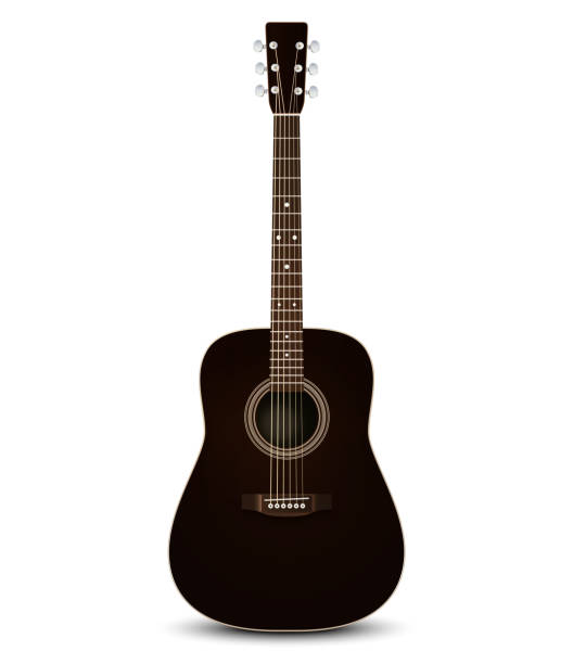 Black acoustic guitar. Vector illustration Black acoustic guitar. Vector illustration EPS 10 acoustic guitar stock illustrations