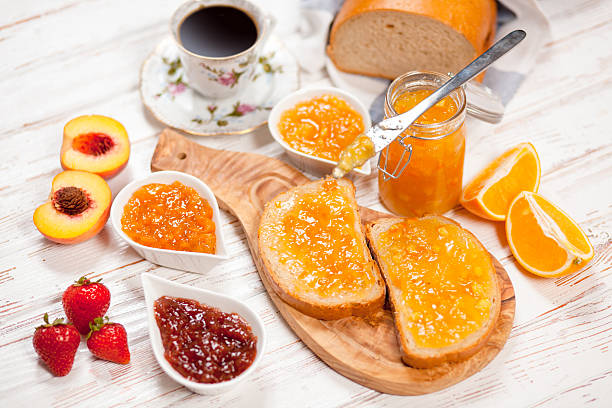 istock Slices of bread with jam 494442452