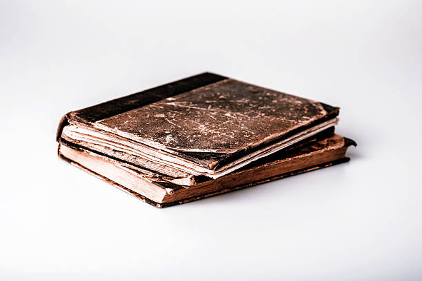 istock Beautiful old two books closeup on white background 494442654