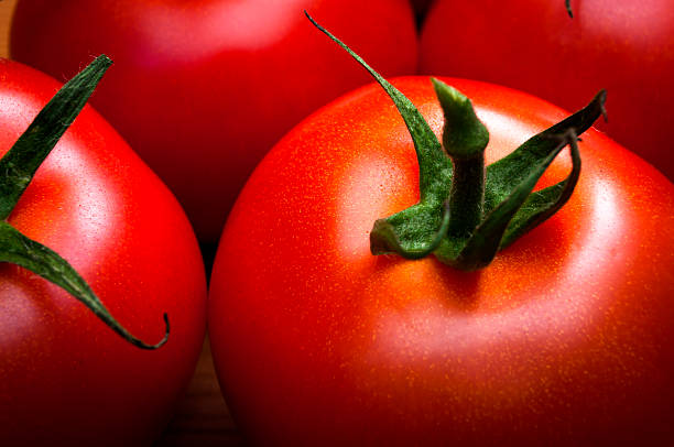 Macro of a bunch of tomatoes