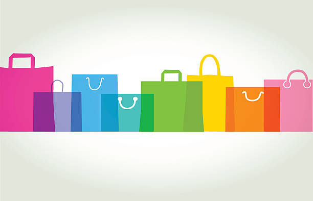 stockillustraties, clipart, cartoons en iconen met shopping bags - gift bags - shopping bags