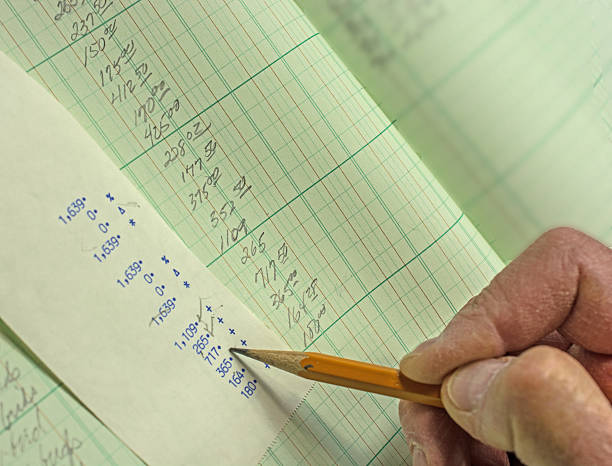 istock Accountant working on an account ledger for home or business 494445202