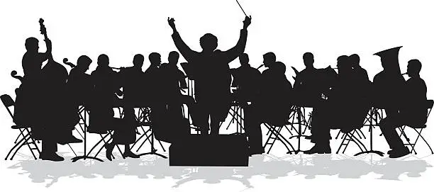 Vector illustration of Symphonic Orchestra Silhouette