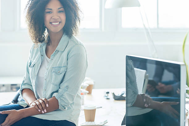 istock Young business woman in studio. 494450508