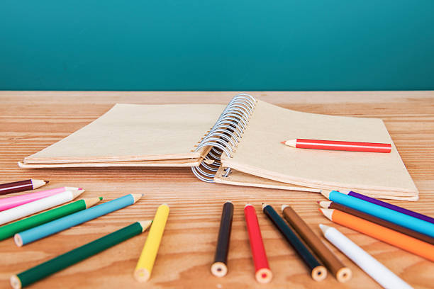 Back to school background with tablet, pencils