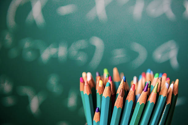 Back to school background with tablet, pencils