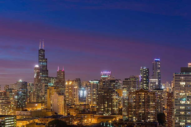 istock Chicago Downtown skyline at dusk 494464670