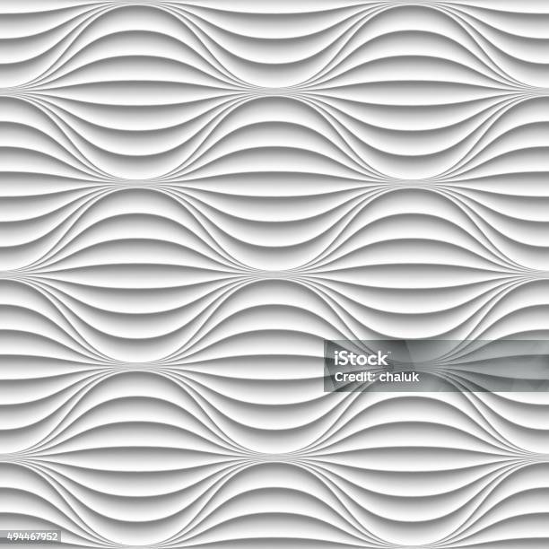 White Panel Wavy Seamless Texture Stock Illustration - Download Image Now - 2015, Abstract, Backgrounds