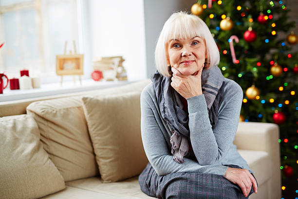 istock Senior woman at Christmas 494468686