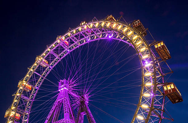 roda-gigante-wiener riesenrad - large vienna austria blue - fotografias e filmes do acervo