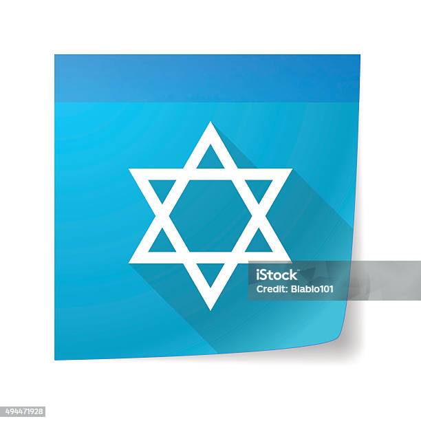 Sticky Note Icon With A David Star Stock Illustration - Download Image Now - 2015, Abstract, Adhesive Note