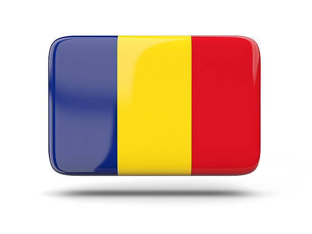 istock Square icon with flag of romania 494473104