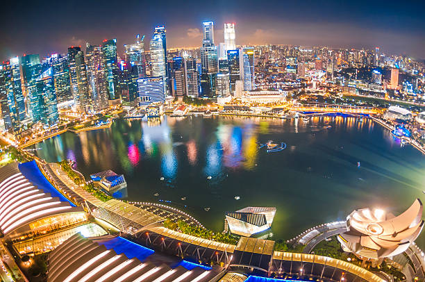 istock Panoramic View of Singapore at Dusk 494474594