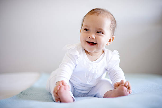 She's such a happy little one stock photo