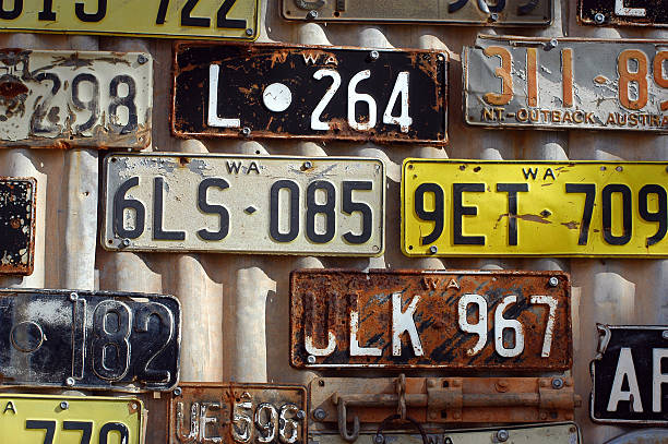 phantom город leonora - license plate metal rusty old стоковые фото и изображения