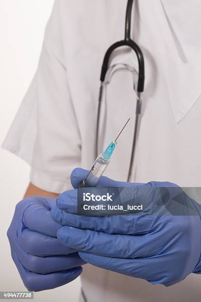 Syringe And Clinical Analysis Stock Photo - Download Image Now - 2015, Analyzing, Blood Donation