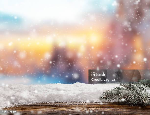 Invierno Fondo Abstracto Con Tablas De Madera Foto de stock y más banco de imágenes de Fondos - Fondos, Nieve, Invierno