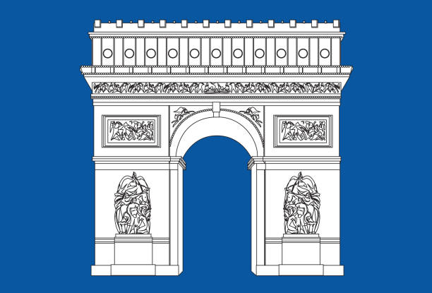 stockillustraties, clipart, cartoons en iconen met triumphal arch - arc de triomphe