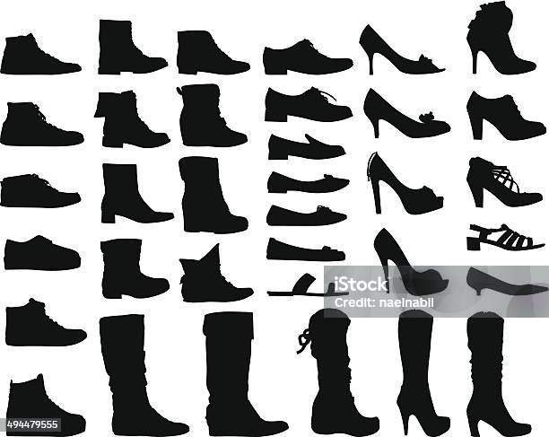 Women Shoes Stock Illustration - Download Image Now - Shoe, In Silhouette, Vector