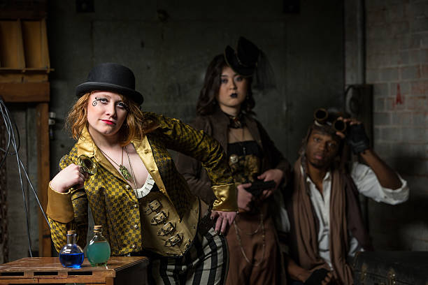 istock Steampunk Trio with In Retro Lab 494483057