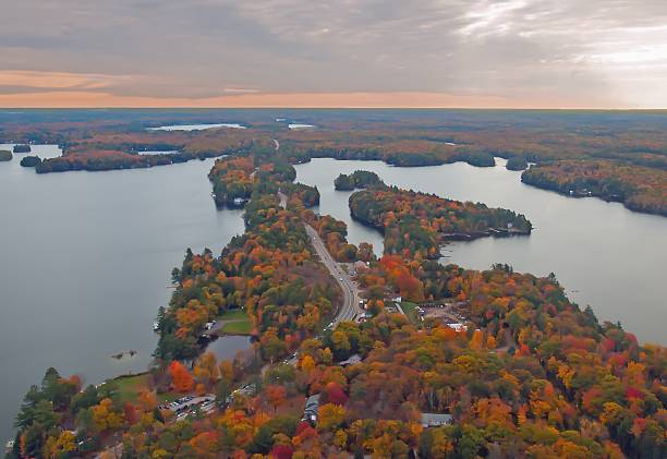 istock Helicopter view of Bala, Ontario 494483413