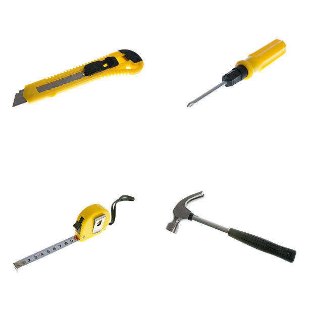 istock Knife, screw driver, tape and hammer 494484129